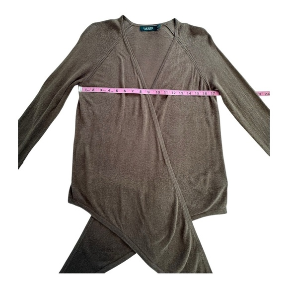 Lauren Ralph Lauren Linen Open-Front Cardigan Sweater - Size Medium - Picture 7 of 10